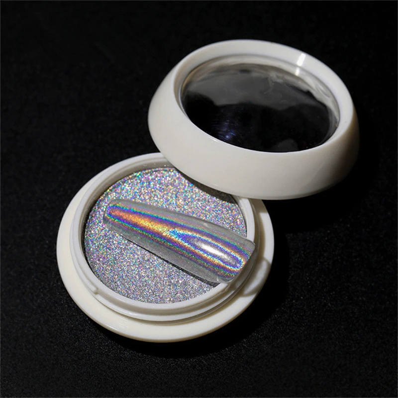 Золотой Серебряный ноготь блестящая пудра из хромового порошка пыли рисунки на