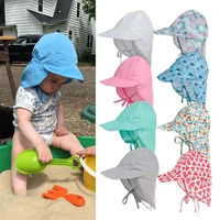 baby summer sun hat children outdoor neck ear cover anti uv protection beach caps kids boy girl swimming flap caps for 0 5 years