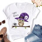 2020 модная кавайная футболка, женские летние топы, повседневная хлопковая модная футболка с принтом волшебной Совы и коротким рукавом, круглым вырезом