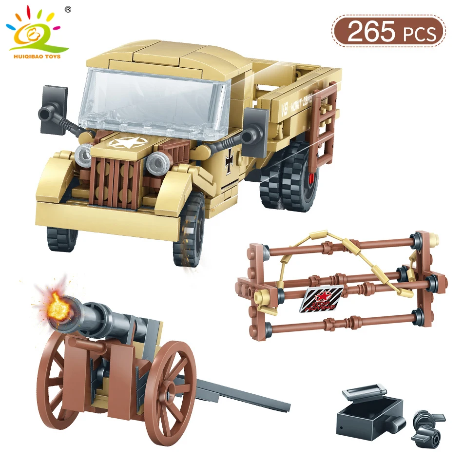 HUIQIBAO военные WW2 солдатские фигурки модель самолета строительные блоки оружие