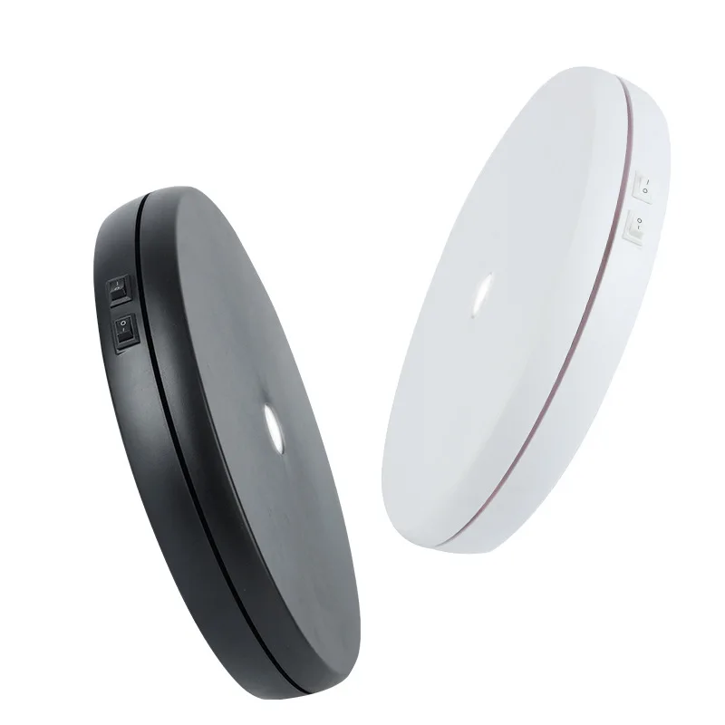 Carrinho com Luz Assistir ao Vivo Cabine de Vídeo Elétrica Rotativa Graus Fotografia Turntable 25kg Carga Vitrine Jóias 25cm Led 360
