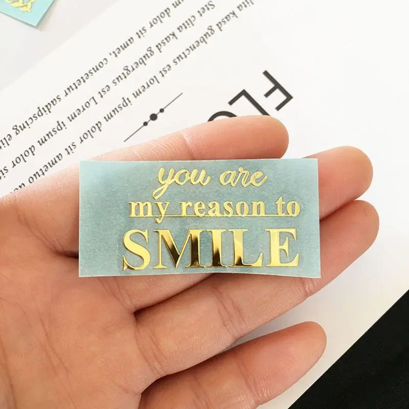 8 шт. Золотая фольга металлик наклейки в виде букв медь мотив силовые буквы