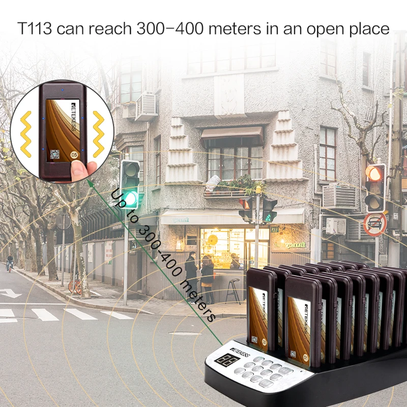 Водонепроницаемый ресторанный пейджер Retekess T113 с 16 приемниками пейджера для