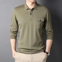new high quality cotton polo shirt men long sleeve fashion causal solid color top tees comfortable breathable polo shirt men