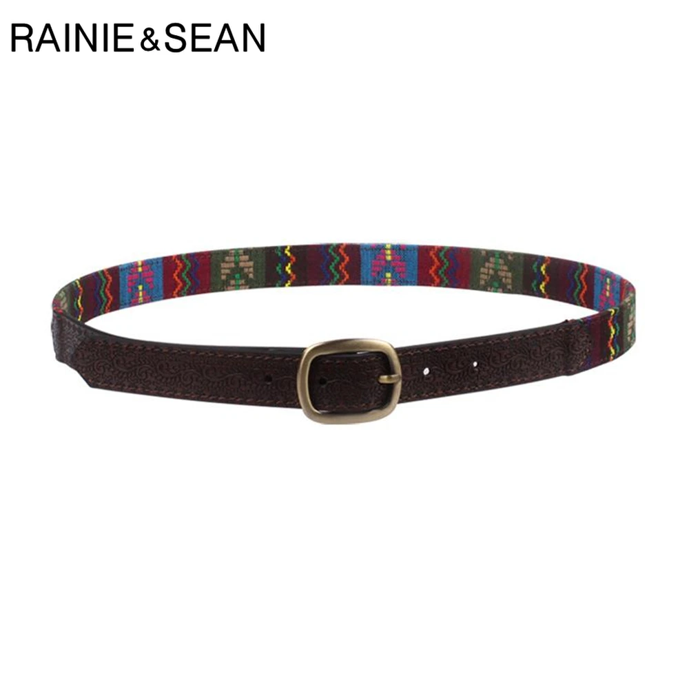 Ремень женский в этническом стиле с цветочной вышивкой|Женские ремни| |