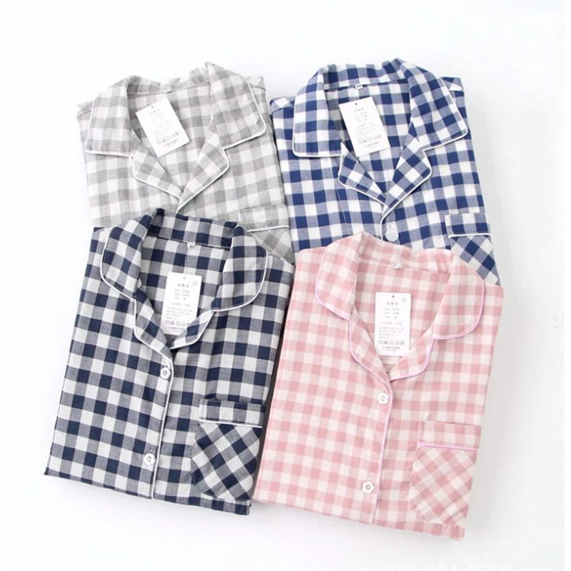 Новинка брюки с длинным рукавом из промытого хлопка Мужская пижама на весну и