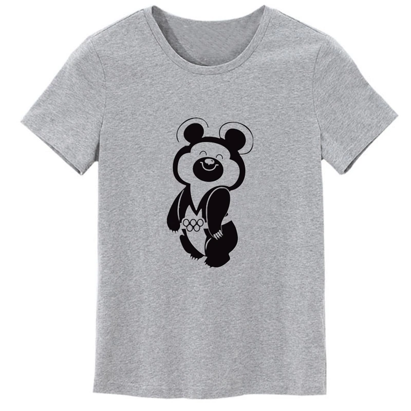 

HT0003# Olympic Bear 1980 black t shirt men tshirt men's tshirt top summer Tshirt fashion cool round neck short sleeve shirt