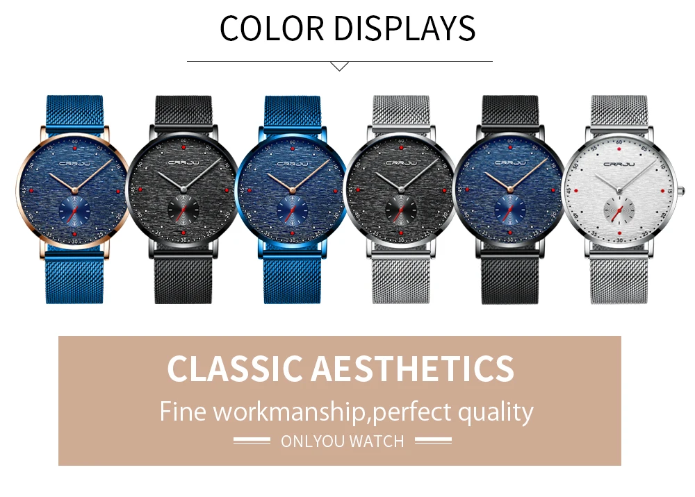 CRRJU Watch Men Fashion Business Watches Men's Casual Waterproof Quartz Wristwatch Blue Steel Clock Relogio Masculino