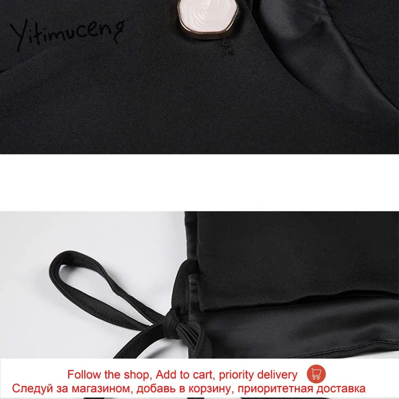 

Yitimuceng 2 Pieces Dresses Women Summer Spring Irregular With Shawl Ruched High Waist A-Line 2021 Korean Fashion New Sundress