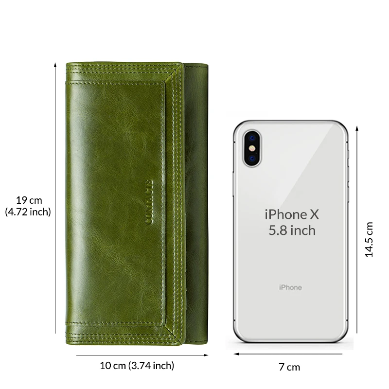 Contact's Fashion Women Wallets With Card Holder Genuine Leather Long Clutch Brand Design Female Coin Purses Cell Phone Pocket