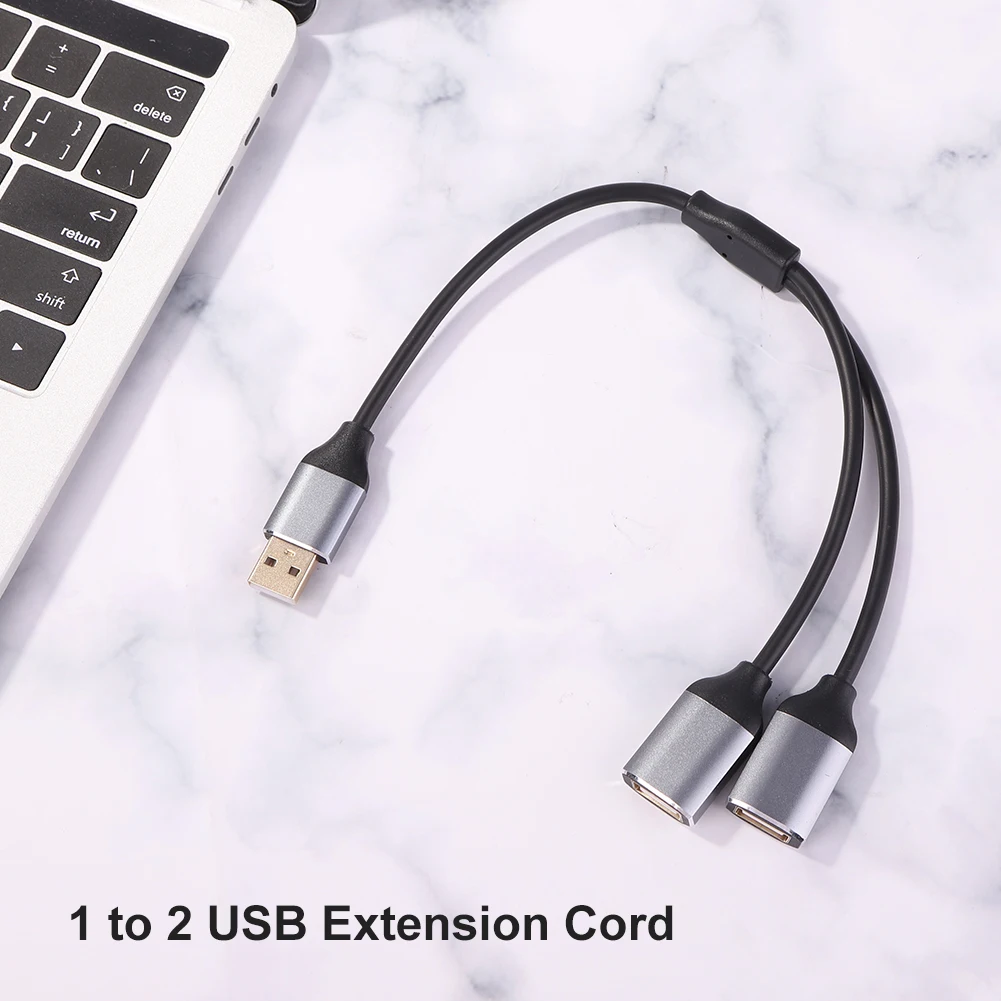 

2 in 1 USB Cable 1 Male to 2 Female Data Hub Power Extension Adapter Y Splitter 1 Male To 2 Female Extension Cord