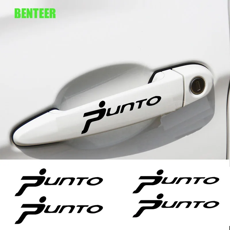 4 наклейки на дверные ручки автомобиля Fiat Punto