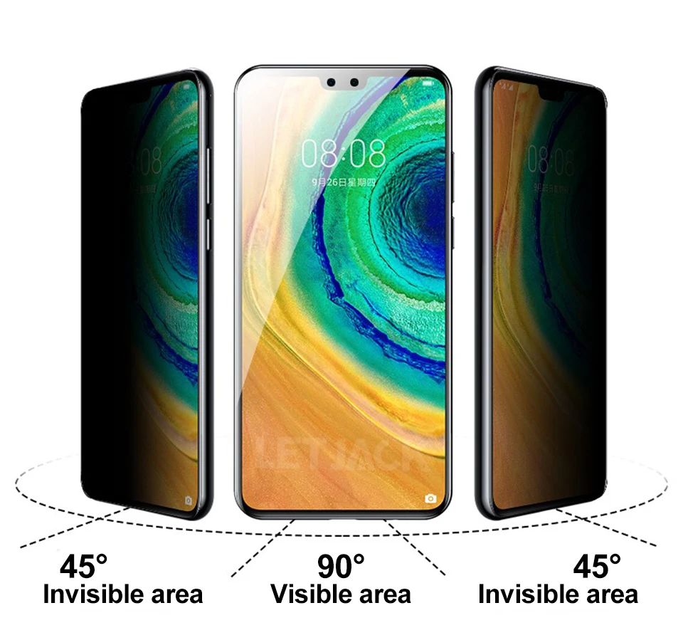 Пленка для защиты конфиденциальности из закаленного стекла для huawei mate 30 Lite Nova 5T Pro Y9 Prime mate 20X(5G) Enjoy 10 Plus Honor 20 Pro
