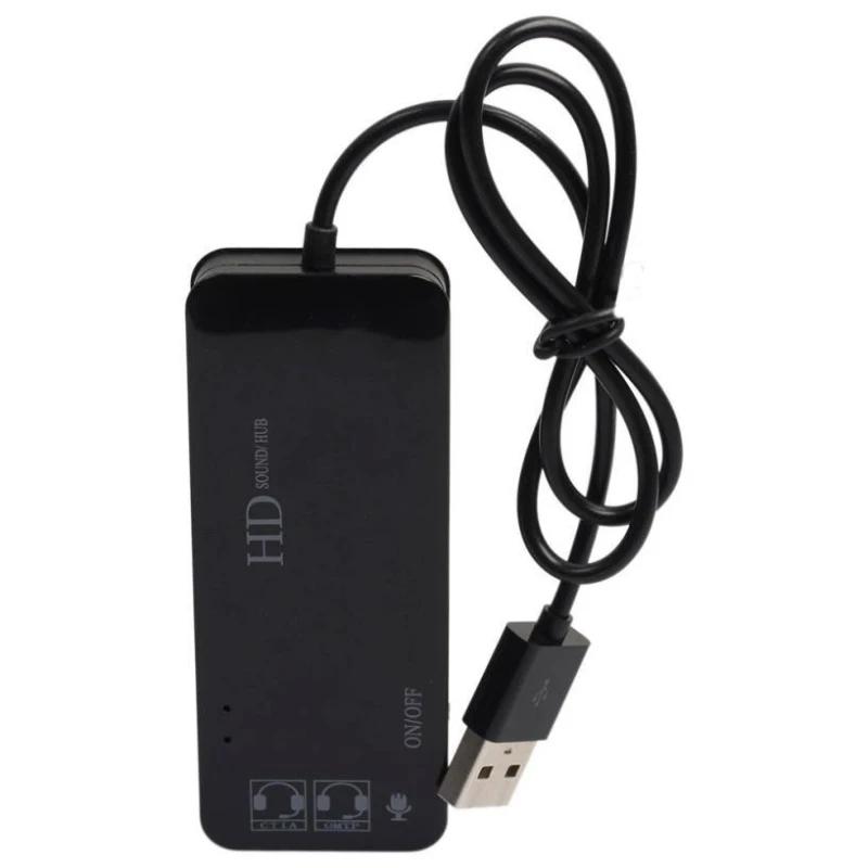 Usb хаб с аудио адаптером внешняя звуковая карта наушники микрофон разъем и
