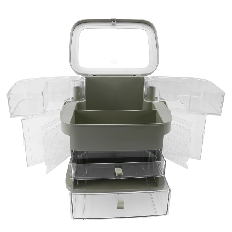 

Cosmetics Jewelry Storage Box Dustproof Lipstick Plastic Desktop Dressing Table Large Capacity Shelf