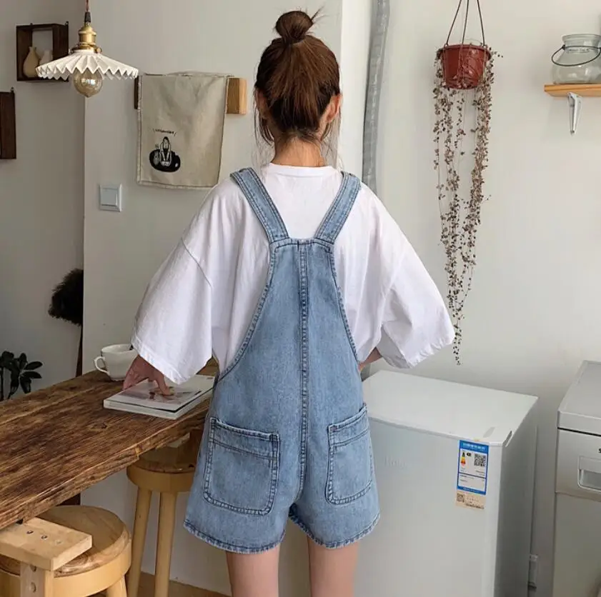 

Jeans Rompers Shorts Women Jean Jumpsuit Shorts 2020 Summer Denim Playsuit Overalls Women Casual Loose Short Jumpsuit w462
