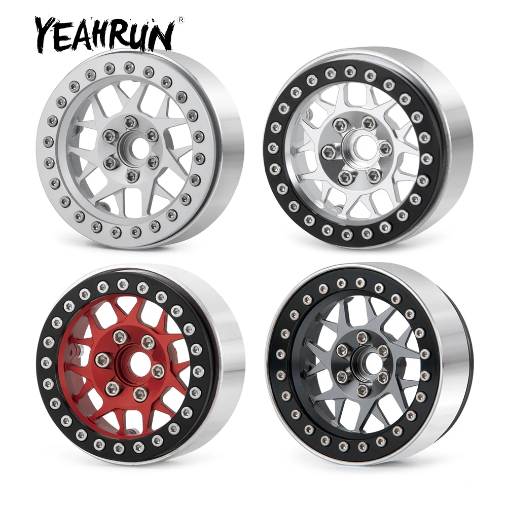 

YEAHRUN Metal Alloy 2.2inch Beadlock Wheel Rims Hubs for Axial SCX10 II Wraith 90018 Traxxas TRX-4 1/10 RC Crawler Model Car