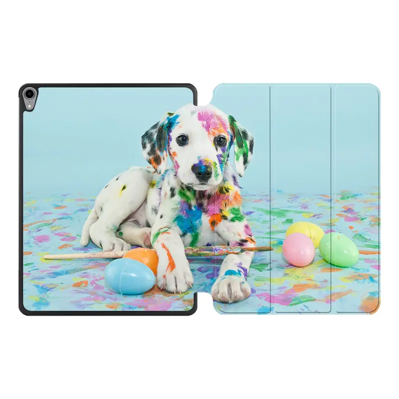 IP04 MTT из искусственной кожи чехол для iPad Pro 12,9 дюйма выпуск A1895 A003 Магнитный трехслойный флип смарт-чехол милый кот и собака чехол для планшета - Цвет: IP04