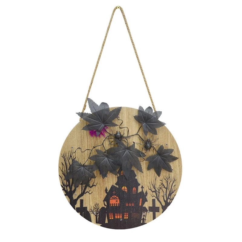 

Хэллоуин, кленовый лист, дом с привидениями, светящийся, входная дверь, вешалка, Декор, Настенный декор, подвесное ремесло, праздничный элеме...