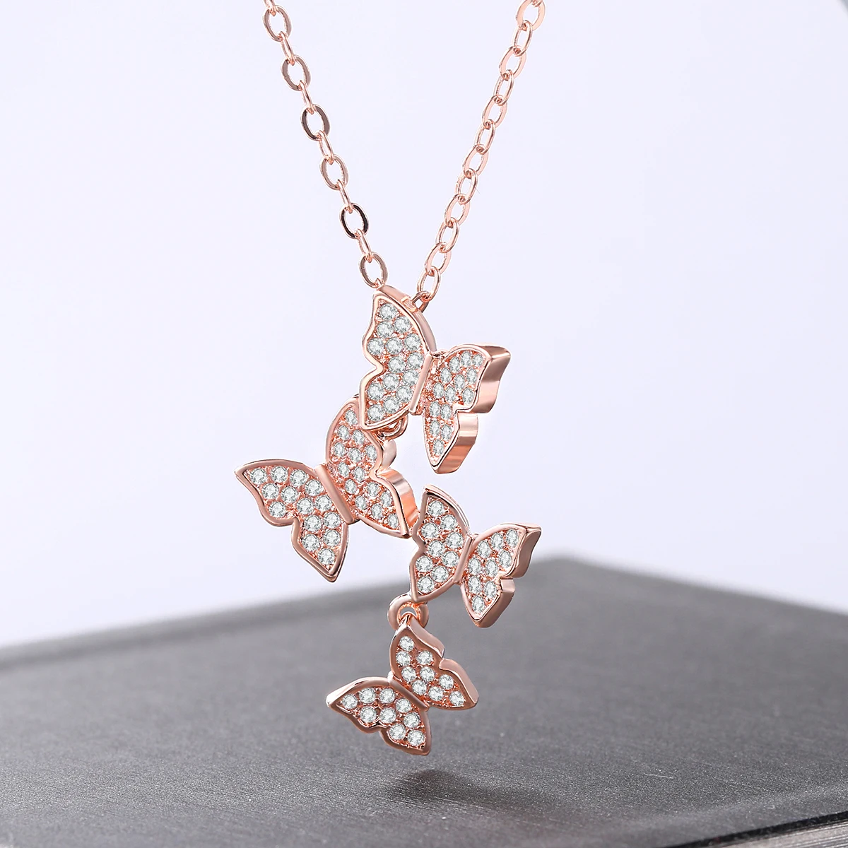 Женская цепочка с кубическим цирконием в виде бабочки | Украшения и аксессуары