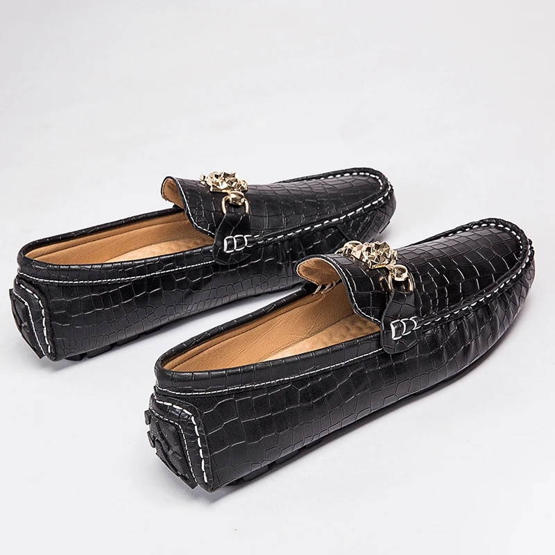 

2020 luxury brand designer silver shoes driving gents mens crocodile leather loafers casual natural genuine vintage big size 48