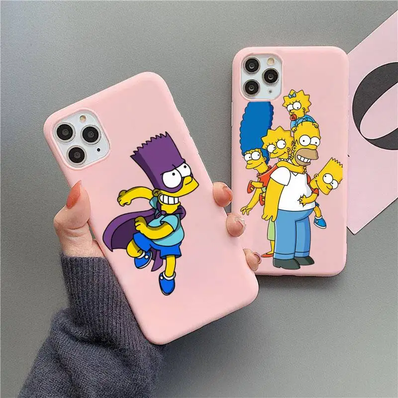 

Funny Family Phone Case For iphone 13 12 11 Pro Max Mini XS 8 7 6 6S Plus X SE 2020 XR Matte Candy Pink Silicone cover