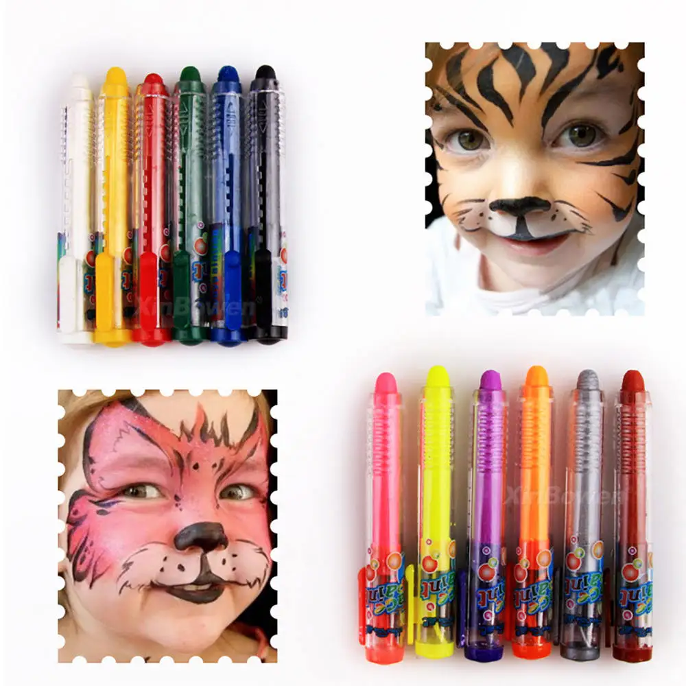 12 цветов карандаш для рисования лица карандаши моющиеся тела ручка фестиваля