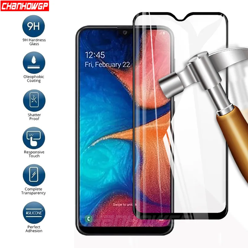 Закаленное стекло с полным покрытием клея для Samsung Galaxy A20e SM-A202FD A202FD Защита экрана