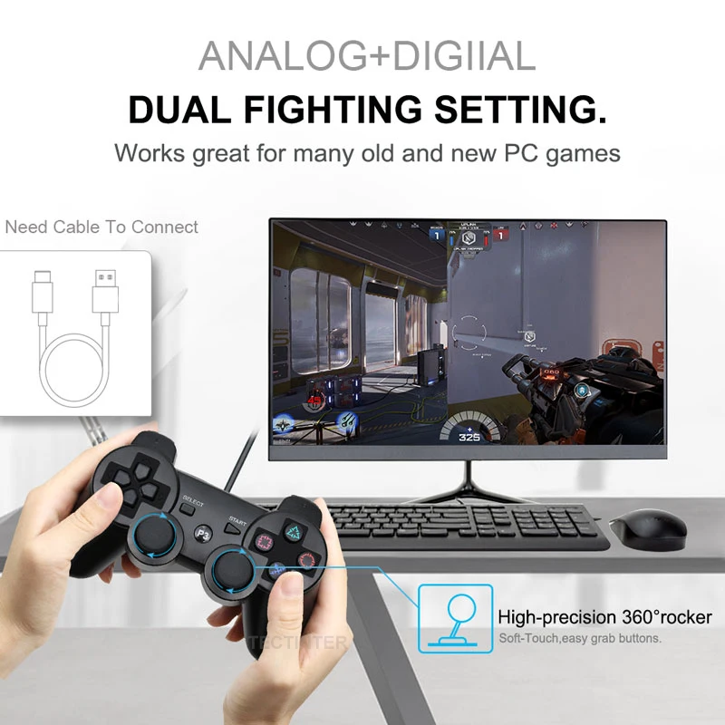 Беспроводной геймпад для PS3 контроллер консоли джойстика USB ПК аксессуары