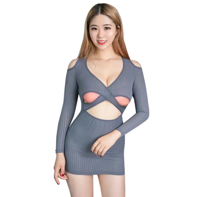 Женское микро мини платье в полоску Сетчатое Прозрачное с вырезами милое прямое