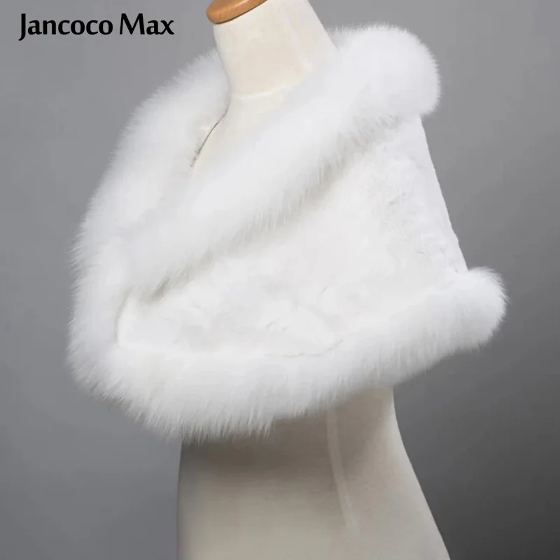 Jancoco Max S1031 Новая модная женская обувь из натурального Лисьего меха и кролика