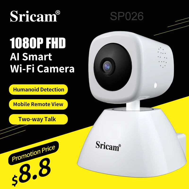 Sricam SP026 2.0MP домашняя IP камера Smart AI автоматическое отслеживание движения