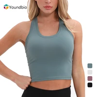youndbio woman 2021 slim yoga vest crop tops fitness sexy camisole sleeveless backless gym push up workout female tank tops