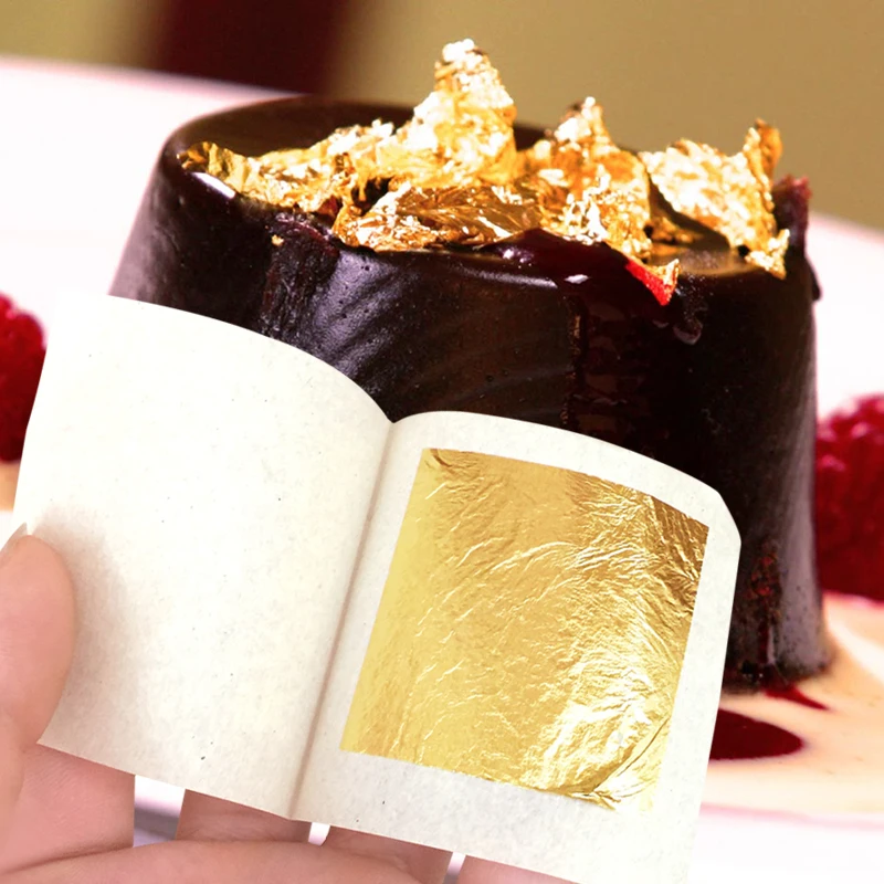 24K золотой лист Съедобные золотые листы фольги для украшения торта маска лица