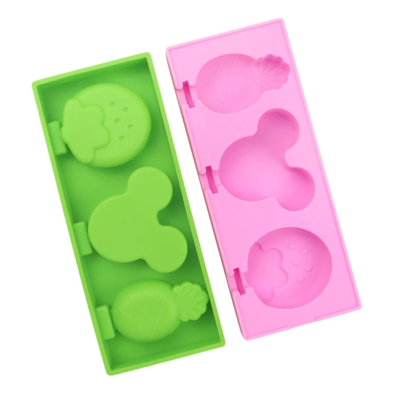 Креативная силиконовая форма для мороженого с 3 отверстиями фруктов DIY Форма