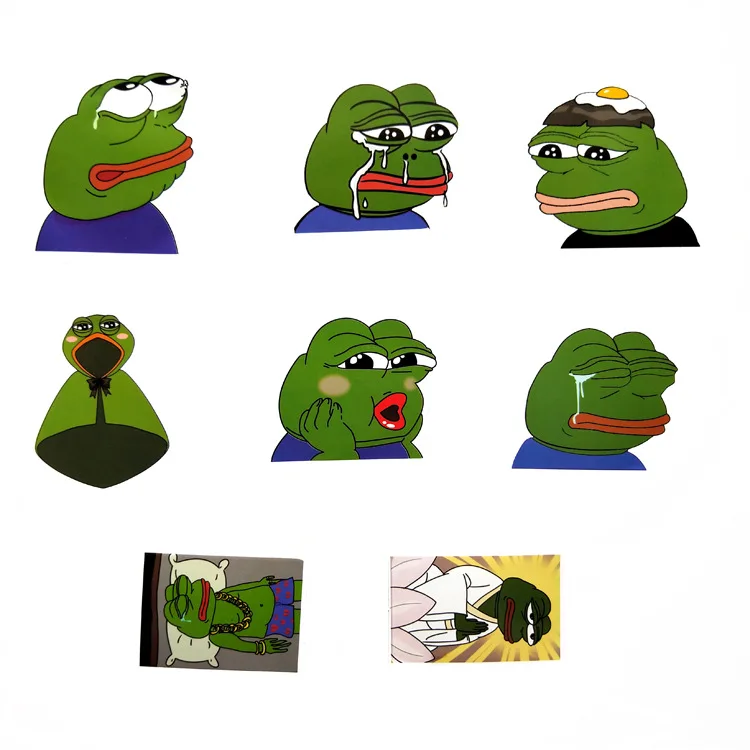 17/8 шт. забавные Pepe грустная лягушка граффити наклейки трафарет Водонепроницаемая наклейка для Чемодан автомобильный холодильник велосипеда ноутбук Гитары Ноутбук чашка