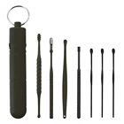 7 шт.компл. инструмент для удаления ушного воска АБС-пластика многоразовое средство для очистки ушей средство для удаления воска пружинная ложка средство для очистки ушей