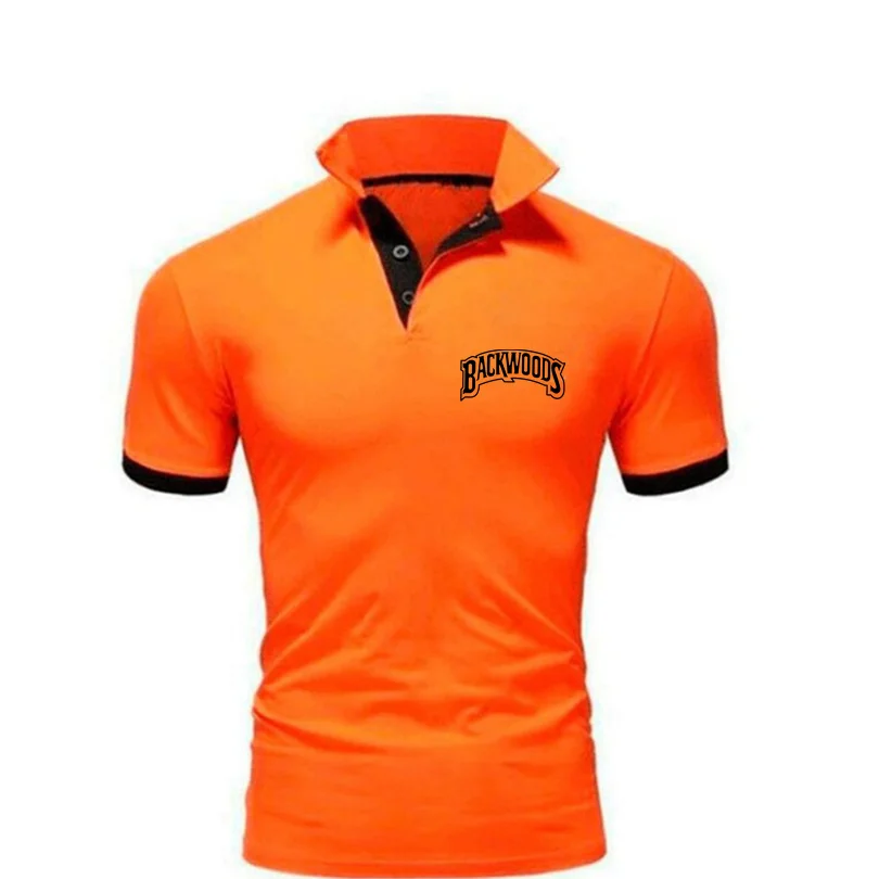 

2021 new summer casual short-sleeved business polo shirt men's lapel fashion casual thin breathable letter temperament