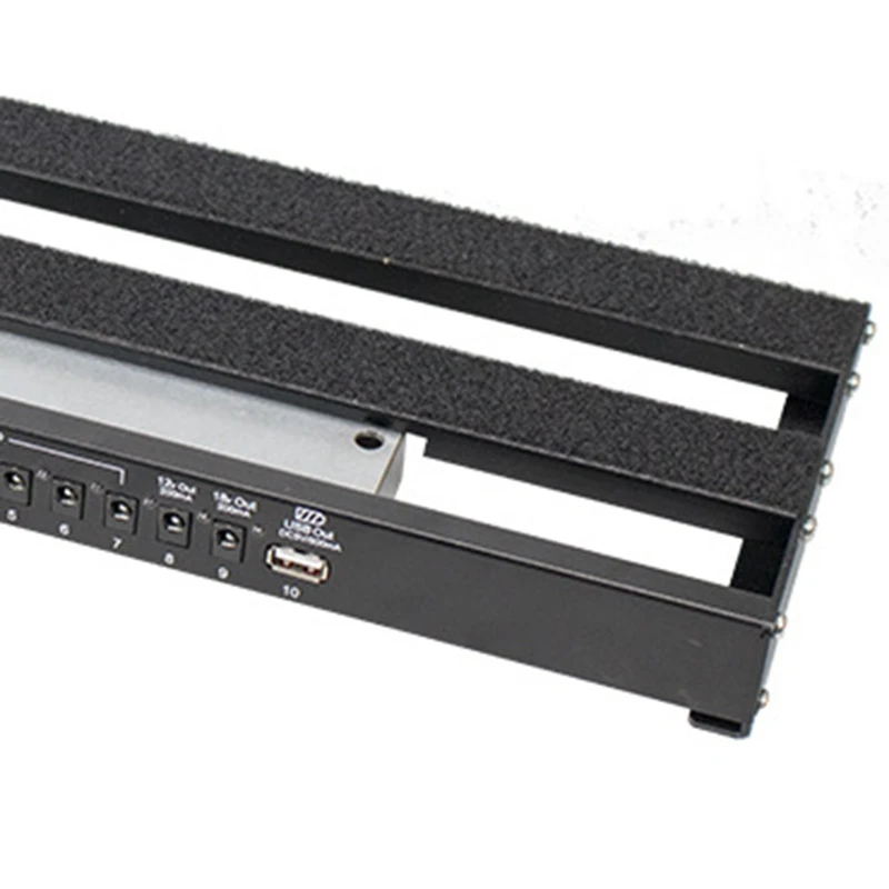 

Hot AD-Black Aluminum Pedalboard Diy Guitar Bass Pedal Board with Magic Tape Cable Cord Straps