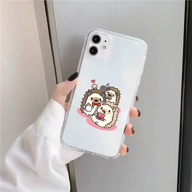 

Animal lovely cartoon hedgehog Phone Case Transparent soft For iphone 5 5s 5c se 6 6s 7 8 11 12 plus mini x xs xr pro max