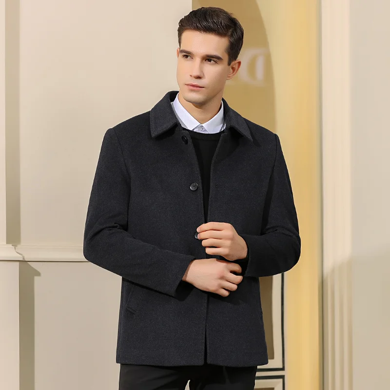 Зимняя короткая мужская куртка без однотонная бейсболка Повседневная