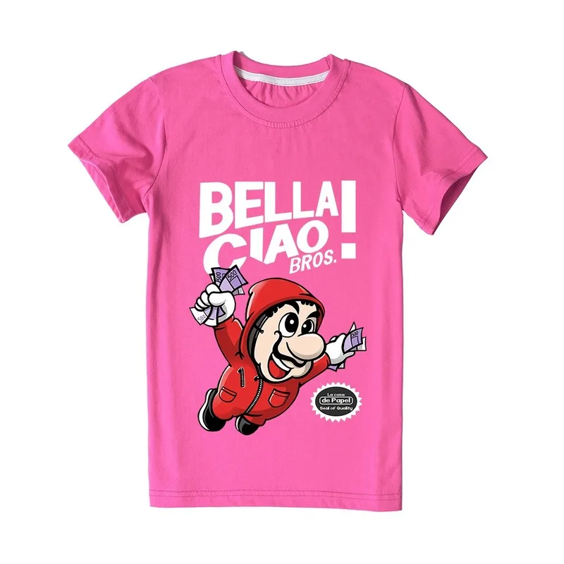 

Money Heist Children Kids T Shirt La Casa De Papel Tops for Girls Cute Tee Fille Printed Short Sleeves Baby Boy Clothing