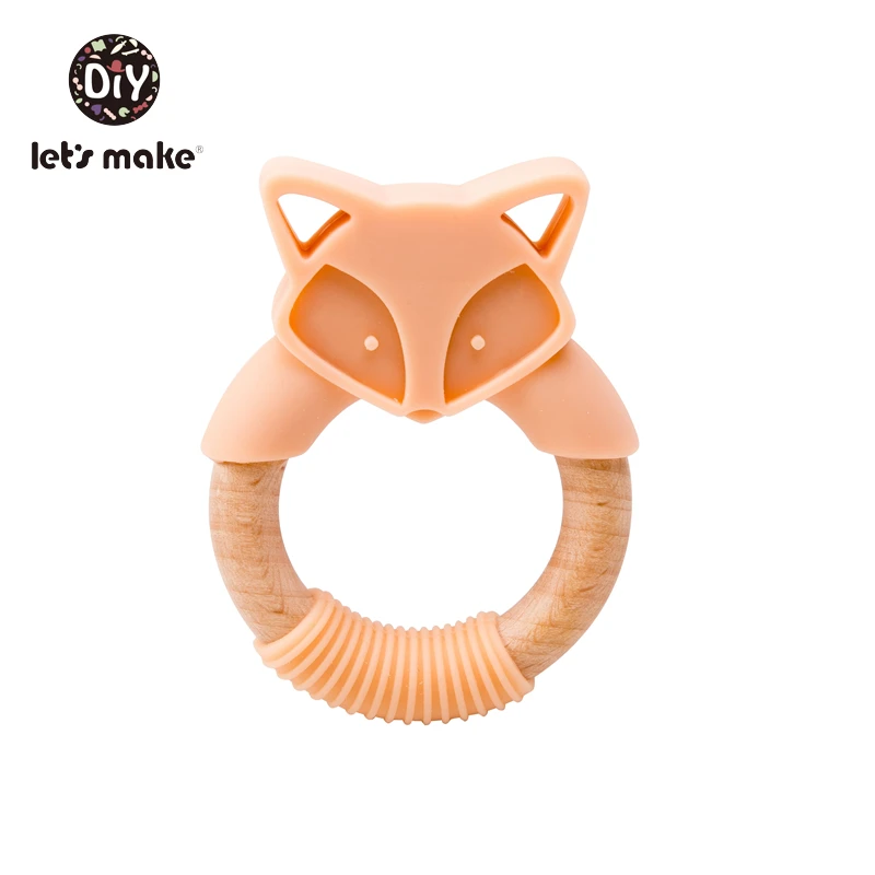 Peachy Fox Детские Прорезыватели, прорезыватели для зубов, Силиконовые Прорезыватели для зубов, мультяшная мышь, BPA Free, Лидер продаж, новинка, для еды, сделай сам, пустышки, 1 шт., прорезыватели - Цвет: Peachy Fox