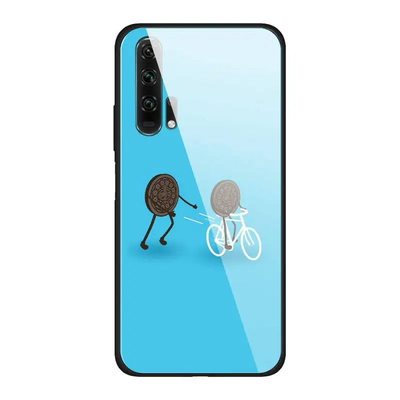 

Oreo Milk chocolate Cookies Phone Case For Huawei Mate 9 10 lite 20Pro&Tempered Glass Back Cover For Honor 7A 8X 9 10 V10
