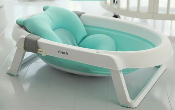 blue with bath mat Портативное хранение 0-36 м для ухода за ребенком, регулируемый младенческий Душ Ванна Складная Ванна безопасность Сиденье Поддержка ванны - Цвет: blue with bath mat