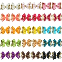 30pcs 4 inch hair bows clips boutique double layer grosgrain ribbon hair bows for newborn infant toddler kids