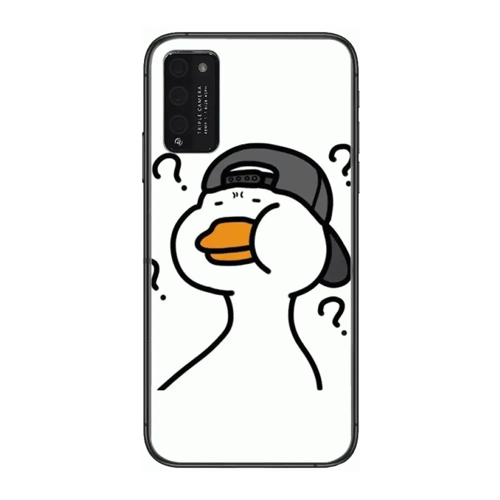 

Cartoons duck bear Clear Phone Case For Huawei Honor 10 20 30 9 X Pro Lite V 5G RU Black Etui Coque Hoesjes Comic Fashion