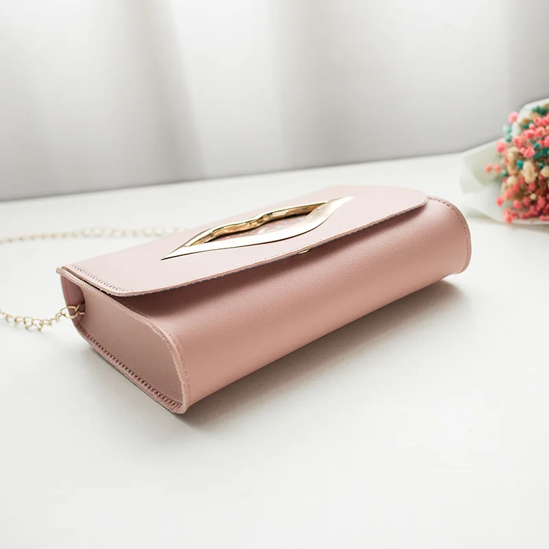 

Brand Fashion Square Big Lips Shoulder Bag for Women 2020 Shiny Stars Leather Purse Female Crossbody Messenger Mini Chain Bags