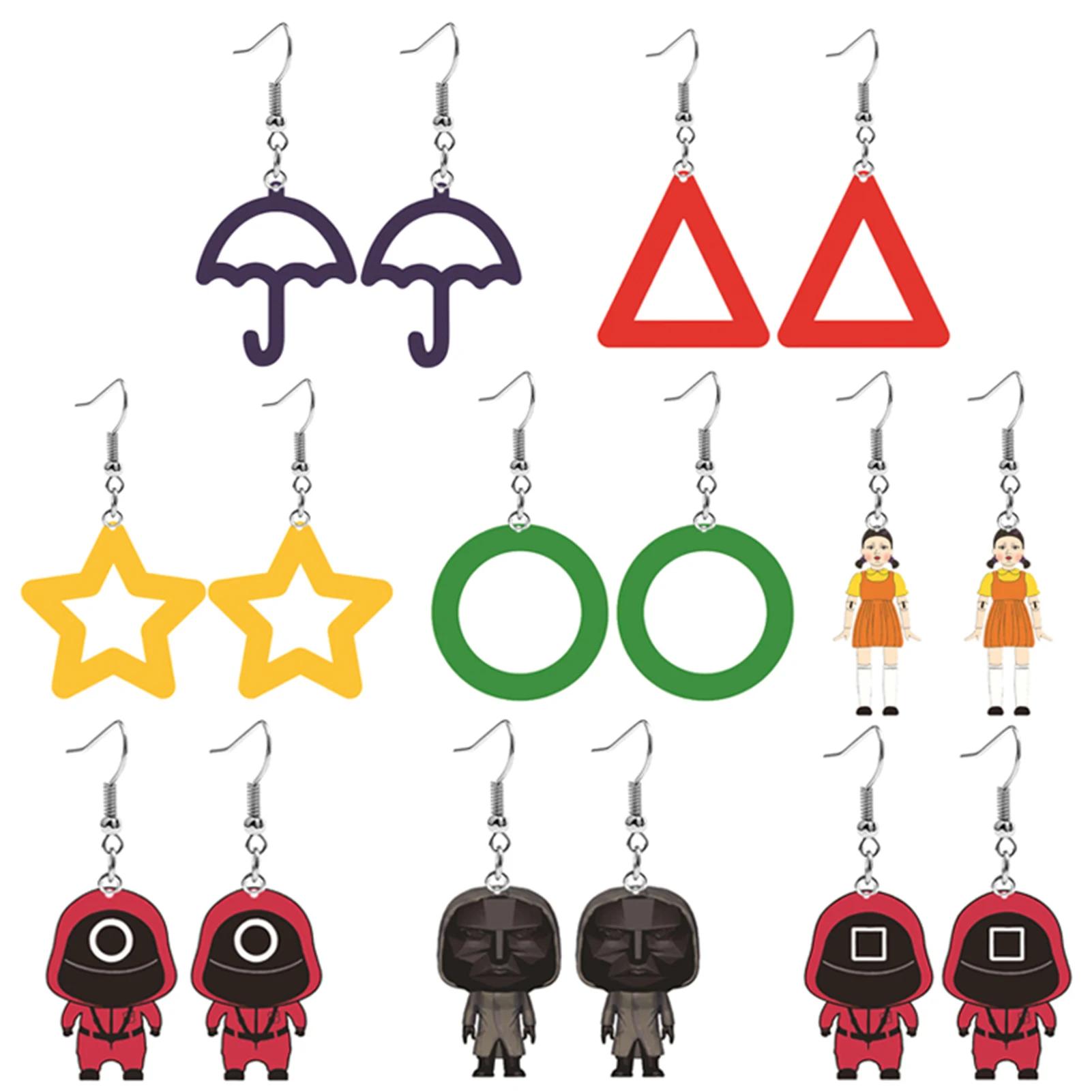 

23 Styles Squid Game Print Acrylic Earrings Cartoon Earrings Ladies Gift
