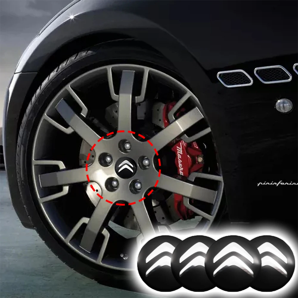 

4Pcs Metal Auto Wheel Center Hub Cap 3D Sticker Badge Covers Car Accessories For Citroen C4 C1 C5 C3 C6 C8 DS C-ELYSEE VTS C4l